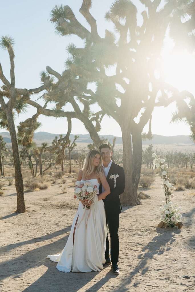 sunset elopement at hidden valley, joshua tree