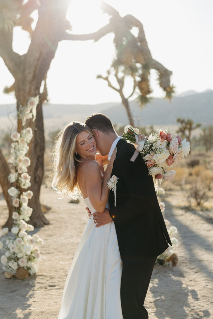 sunset elopement at hidden valley, joshua tree