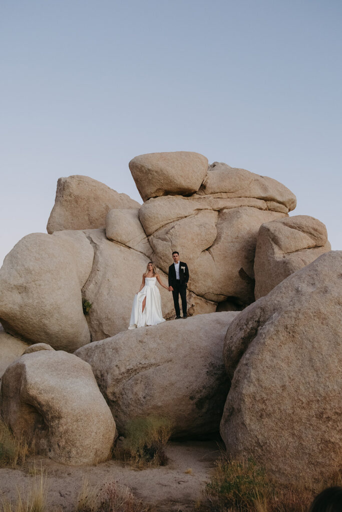 joshua tree sunset elopement at hidden valley picnic area