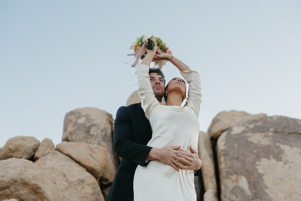 sunrise elopement at joshua tree