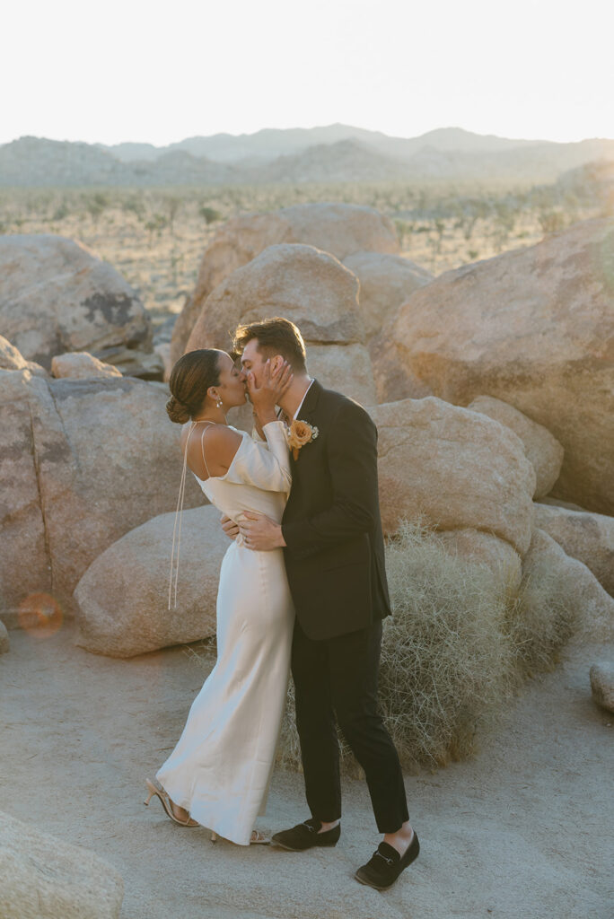 sunrise elopement at quail springs picnic area in joshua tree