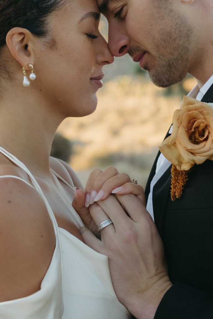 sunrise elopement at quail springs picnic area in joshua tree