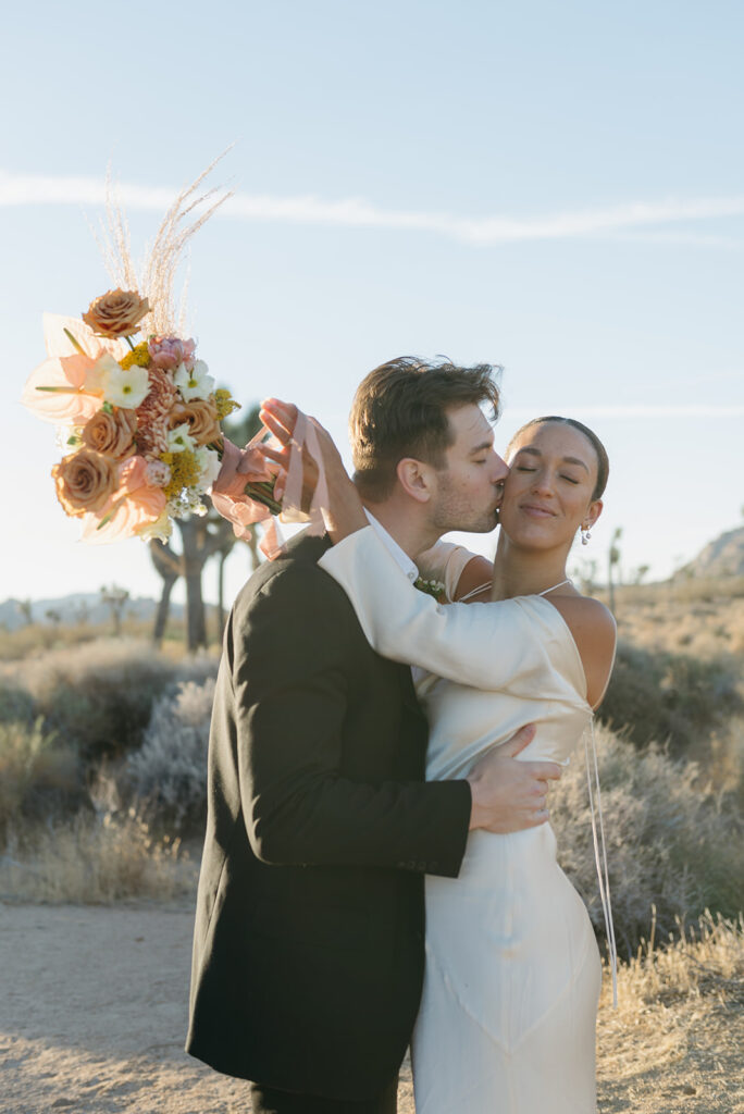 dreamy, playful elopement couple at joshua tree