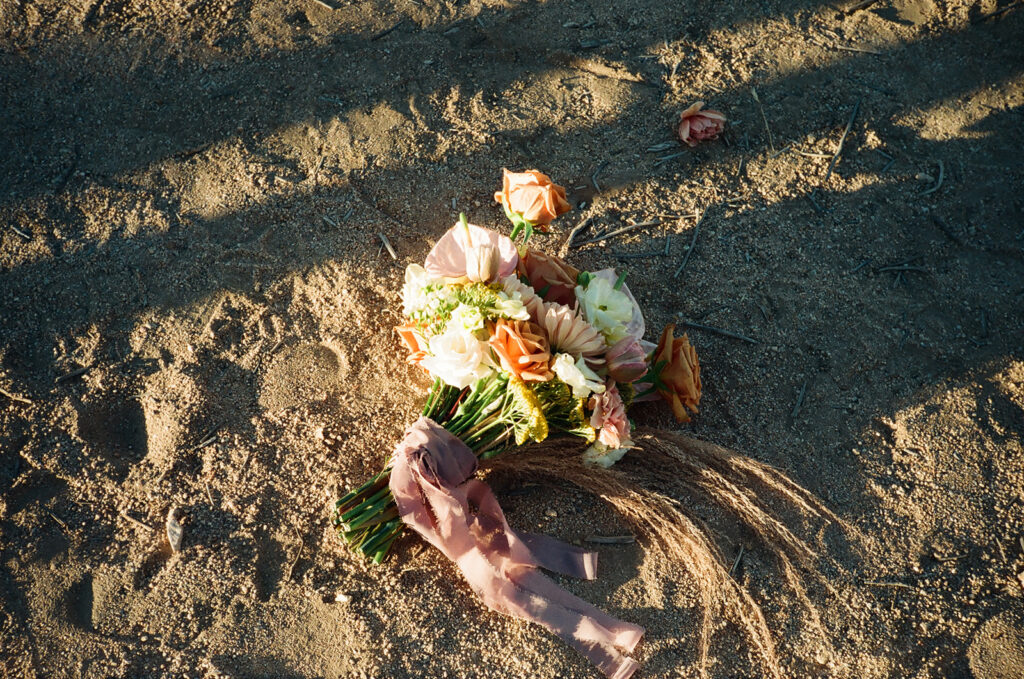 colorful pastel elopement bouquet